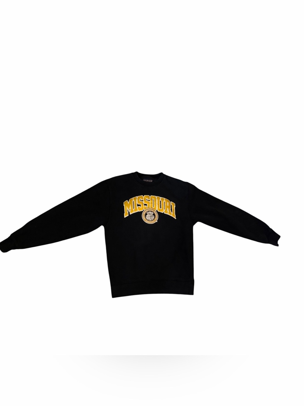 Vintage University of Missouri Size Small sweatshirt black with yellow logo